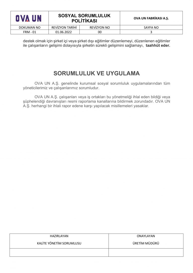 Microsoft Word - SOSYAL SORUMLULUK POLİTİKASI.DOCX